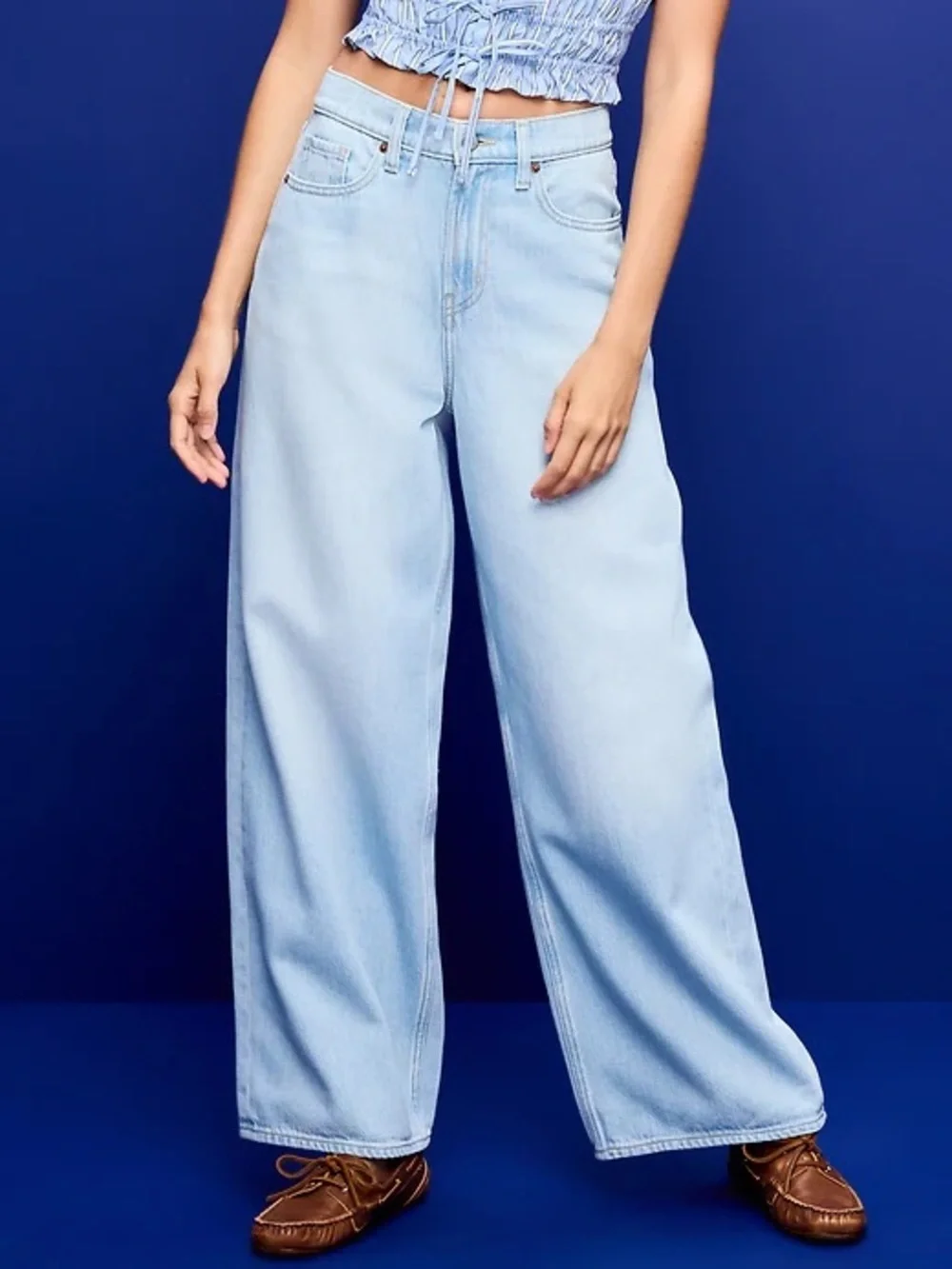 Old navy high rise baggy wide leg built in tough jeans